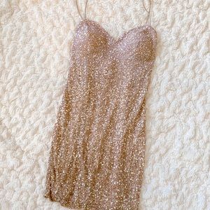 Aidan Mattox Sequin Slip Dress Padded